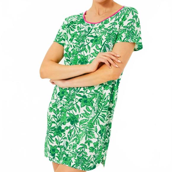 ALESSANI MAXI DRESS, FIDDLE LEAF GREEN ONCE AND FLORAL